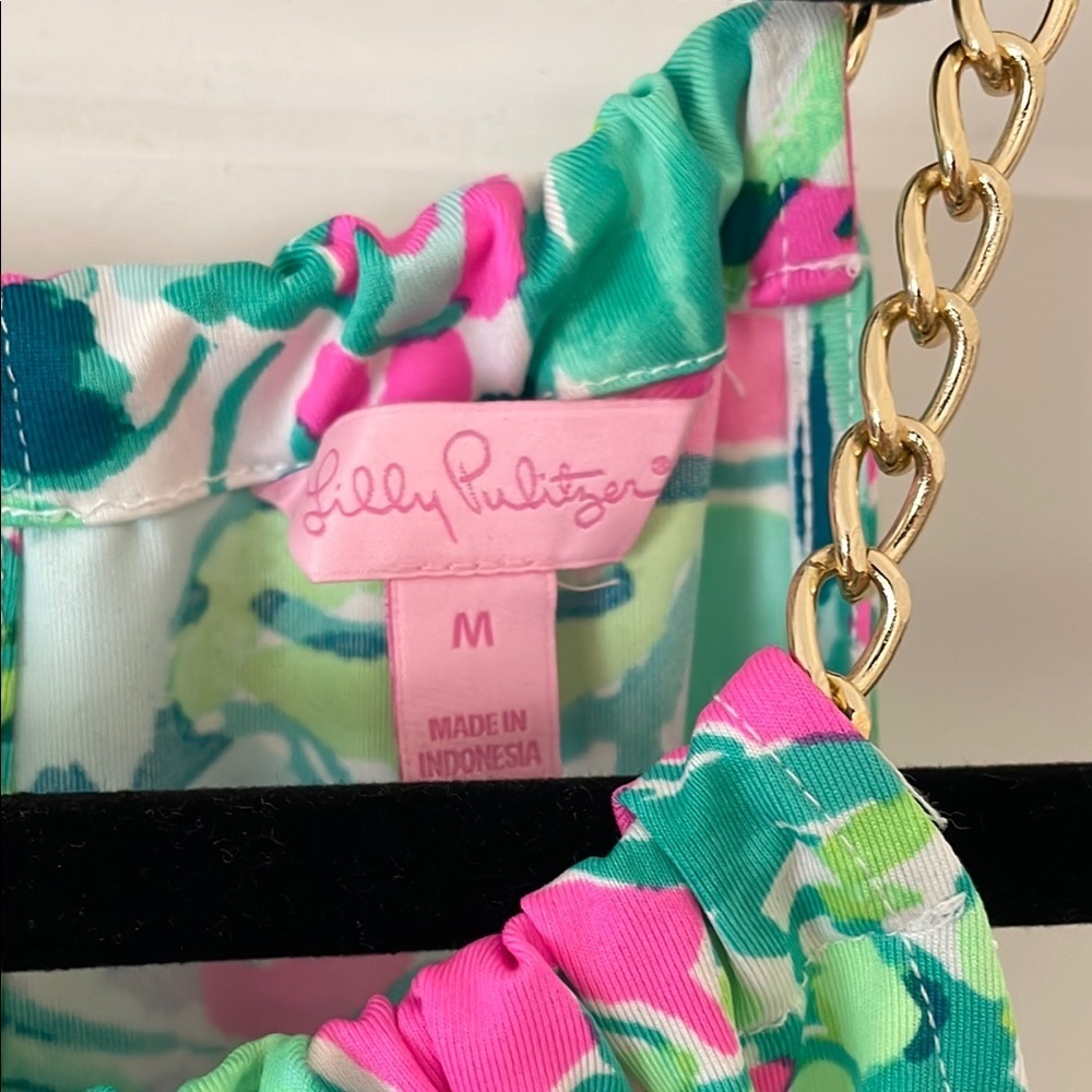 Lilly Pulitzer Tank Top with Gold Chain neckline - Picture 3 of 10
